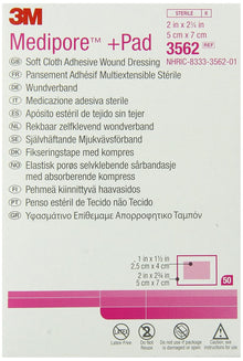 3M Medipore Sterile Adhesive Dressings, 2 x 2-3/4 Inch