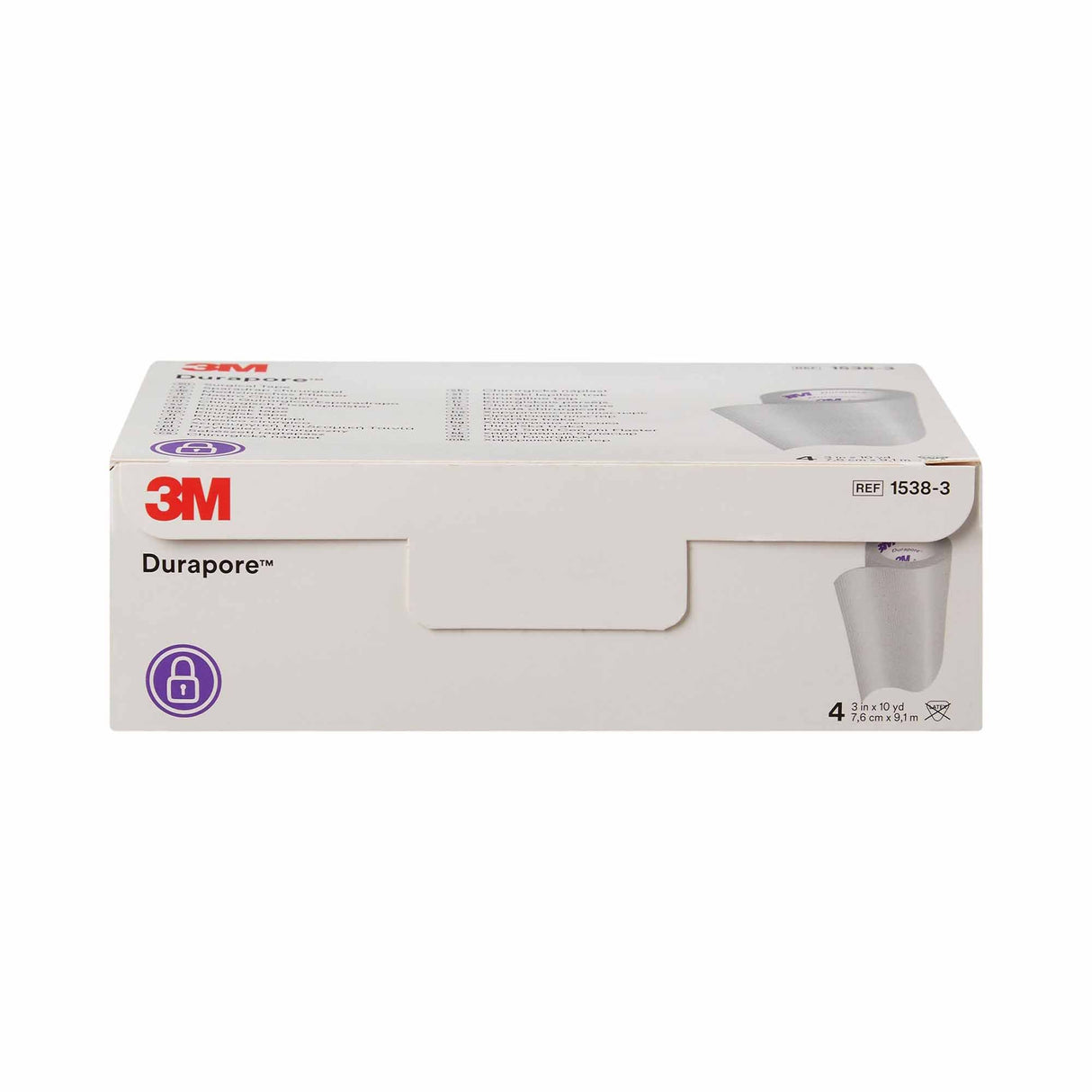 3M Durapore Silk-Like Cloth Medical Tape, 3 Inch x 10 Yard, White