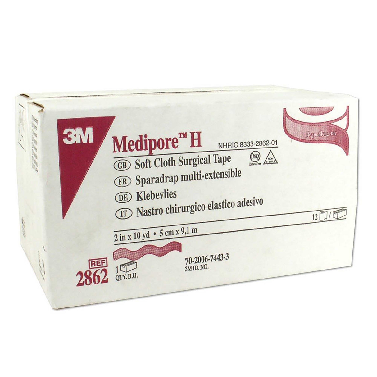 3M Medipore H Cloth Medical Tape, 2 Inch x 10 Yard, White