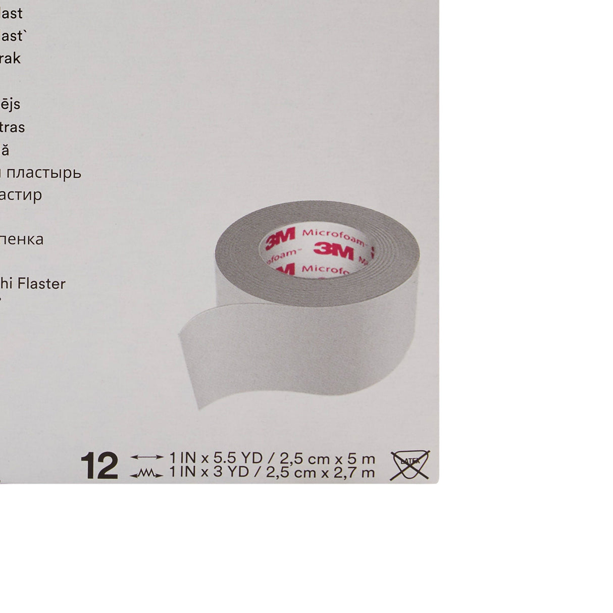 3M Microfoam Foam / Acrylic Adhesive Medical Tape, 1 Inch x 5-1/2 Yard, White