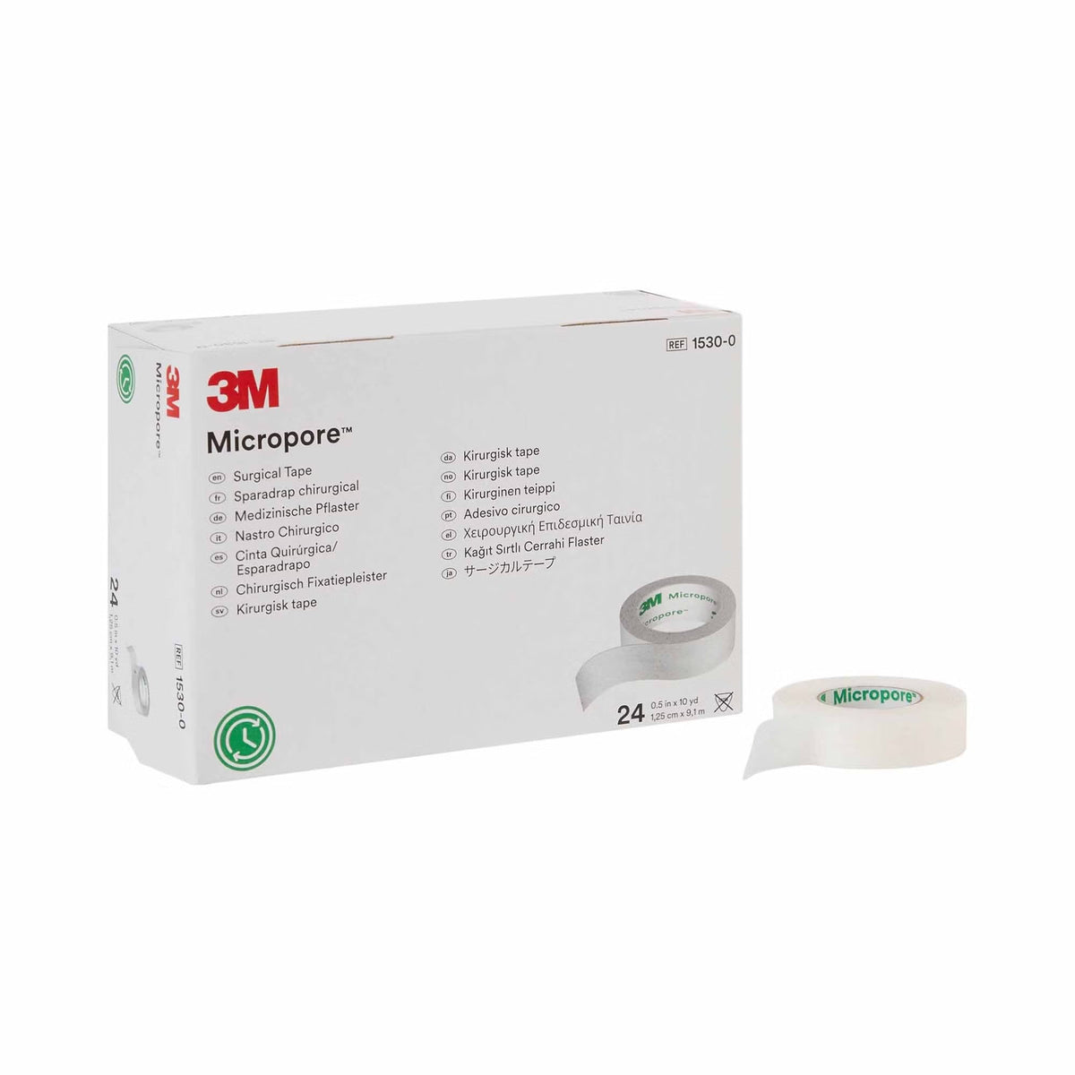 3M Micropore Paper Surgical Tape, Non-Sterile, White, 1/2" x 10 Yard - 1530-0-Box - LL Medico