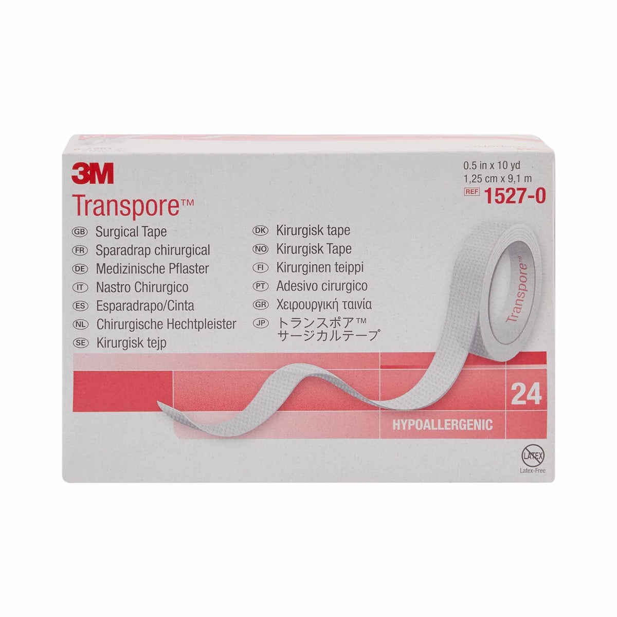 3M Transpore Plastic Medical Tape, Non-Sterile, Transparent, 1/2" x 10 Yard - 1527-0-Box - LL Medico