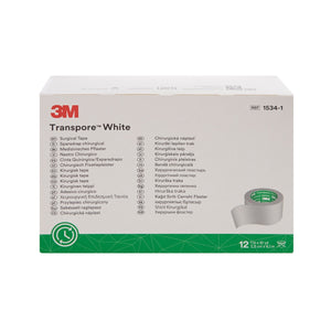 3M Transpore Plastic Medical Tape, Non-Sterile, White, 1" x 10 Yard - 1534-1-Single - LL Medico
