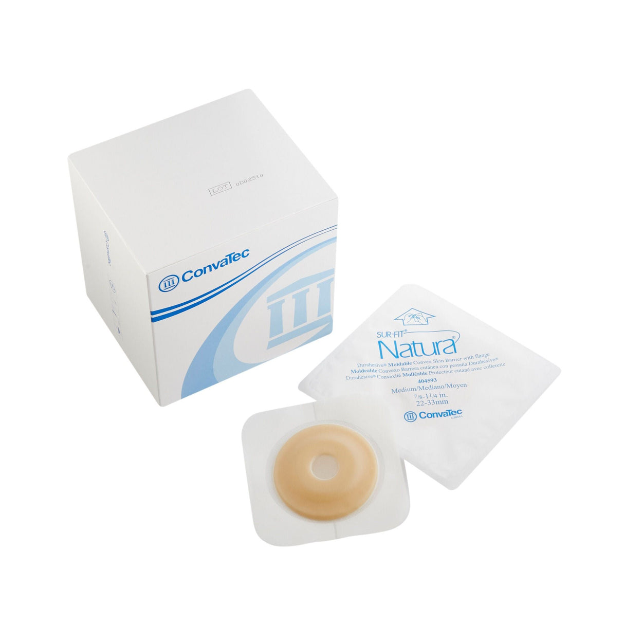 ConvaTec Sur-Fit Natura Durahesive Two-Piece Skin Barrier, Convex, Moldable, 45 mm Flange