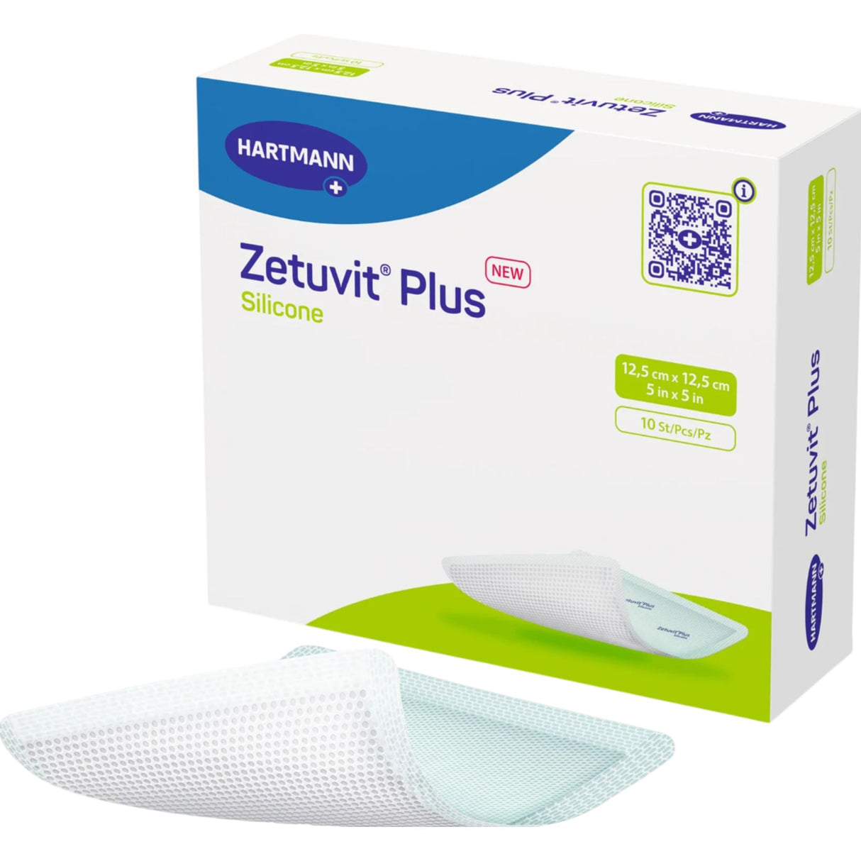 Zetuvit Plus Silicone Super Absorbent Dressing, 5 x 5 Inch