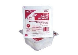 Dukal Gauze Sponge, X-Ray Detectable, 4 x 4", 16-Ply, White, USP Type VII Gauze, Sterile - 416-2X-Pack - LL Medico