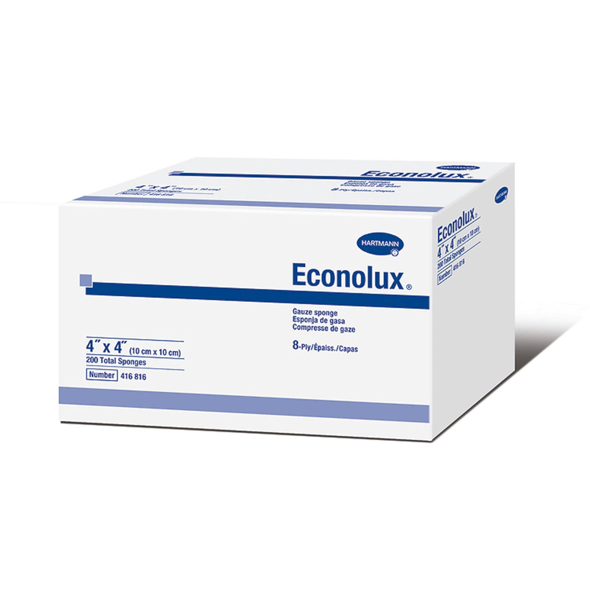 Hartmann Econolux Gauze Sponge, 4 x 4 Inch, 8-Ply