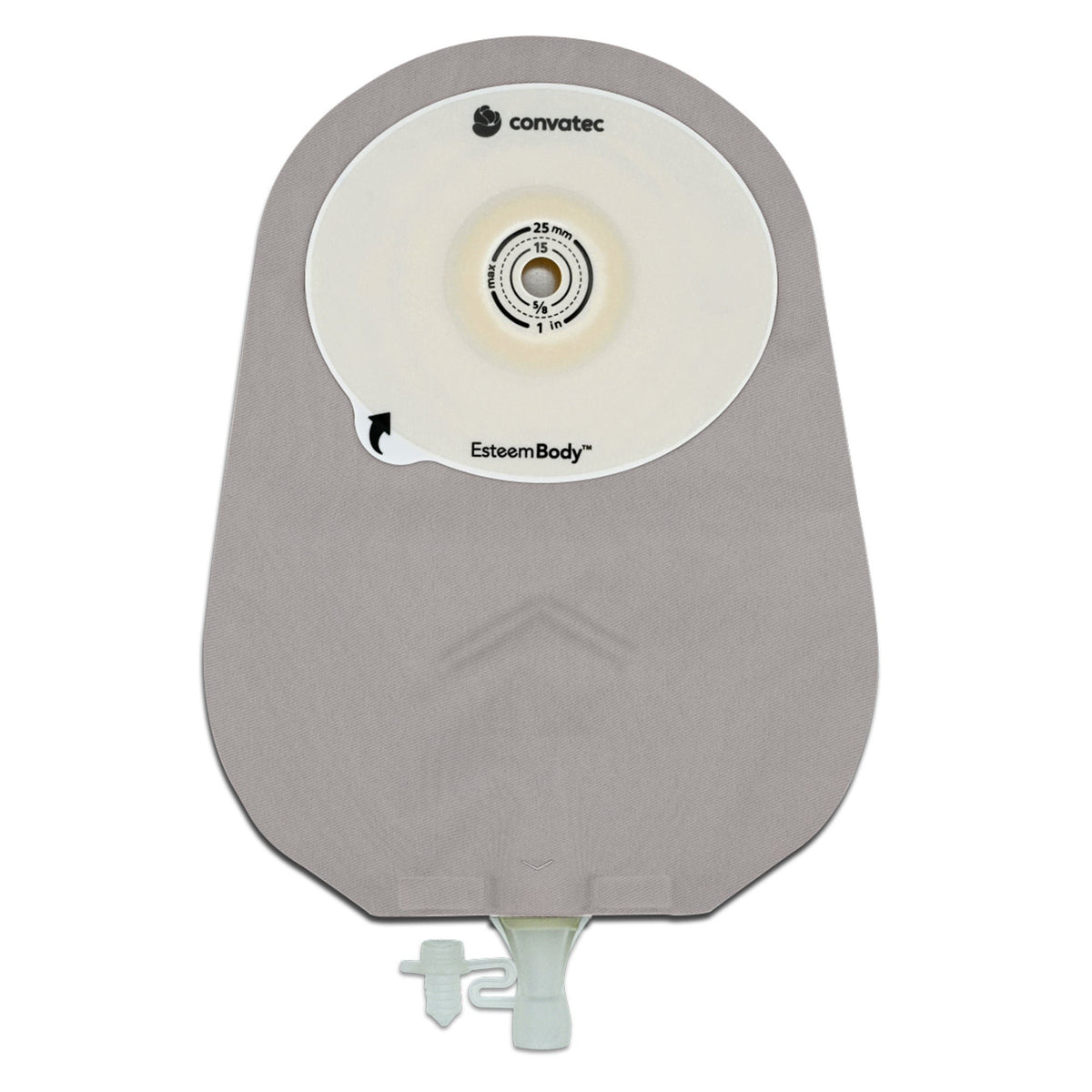 ConvaTec Esteem Body Soft Convex One-Piece Urostomy Pouch, Deep Convex, Cut-to-Fit, Transparent, 10-Inch