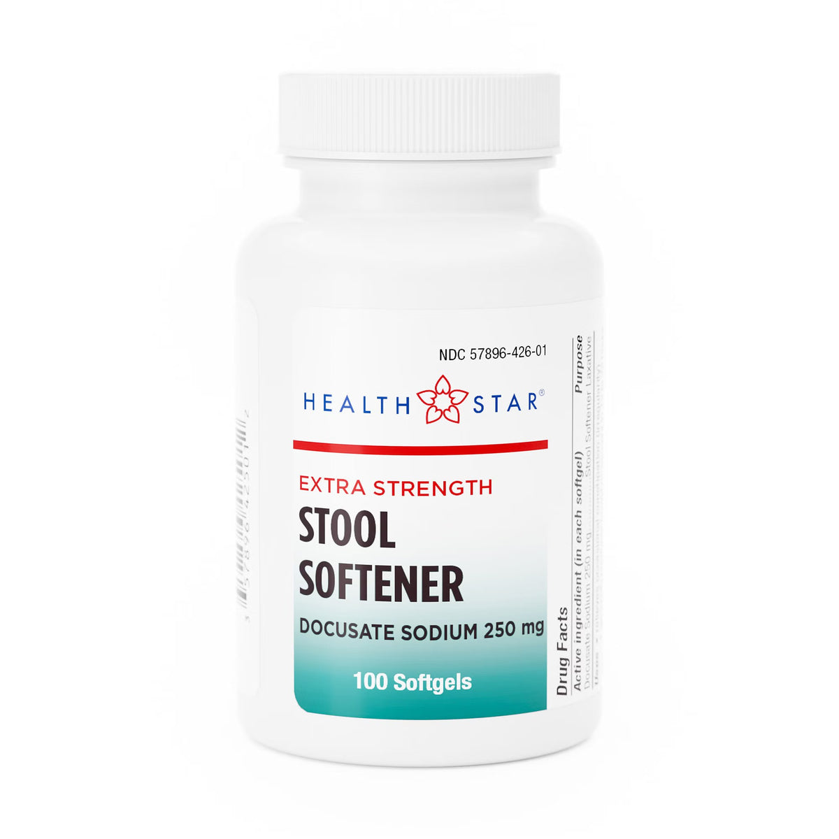 Health Star Stool Softener, Docusate Sodium 250 mg, Softgel - 425-01-HST - LL Medico