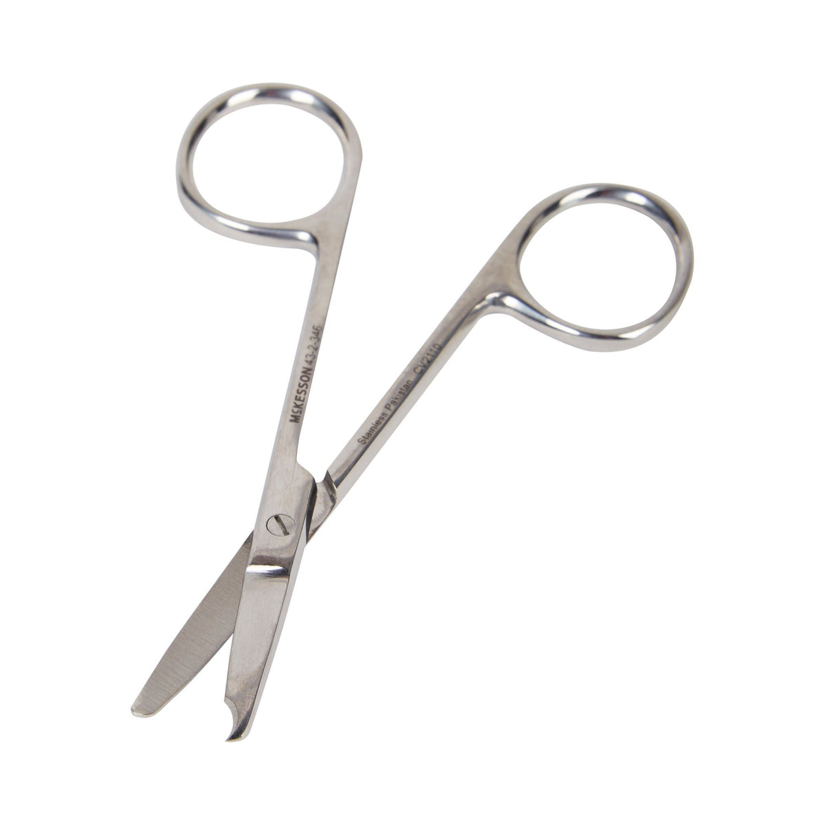 McKesson Spencer Stitch Scissors, 3.5" Length, Office Grade, Stainless Steel, NonSterile, Finger Ring Handle, Straight, Blunt Tip - 43-2-346 - LL Medico