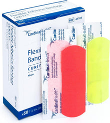 Cardinal Health Curity Neon Adhesive Strip, 1 x 3 Inch