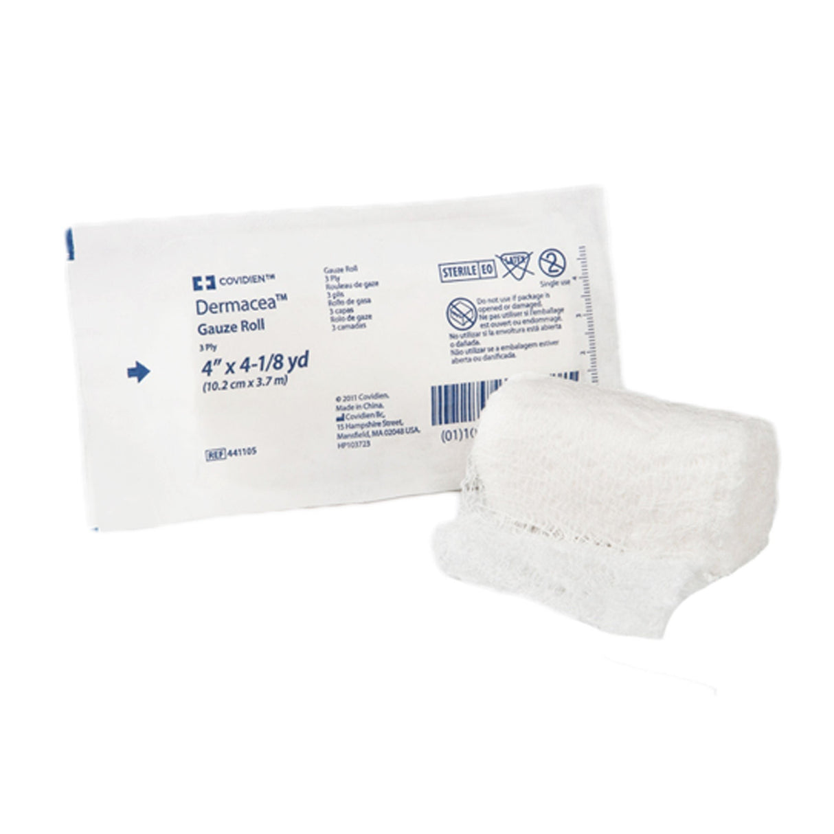 Cardinal Health Dermacea Sterile Fluff Bandage Roll, 4 Inch x 4-1/8 Yard, Three-Ply