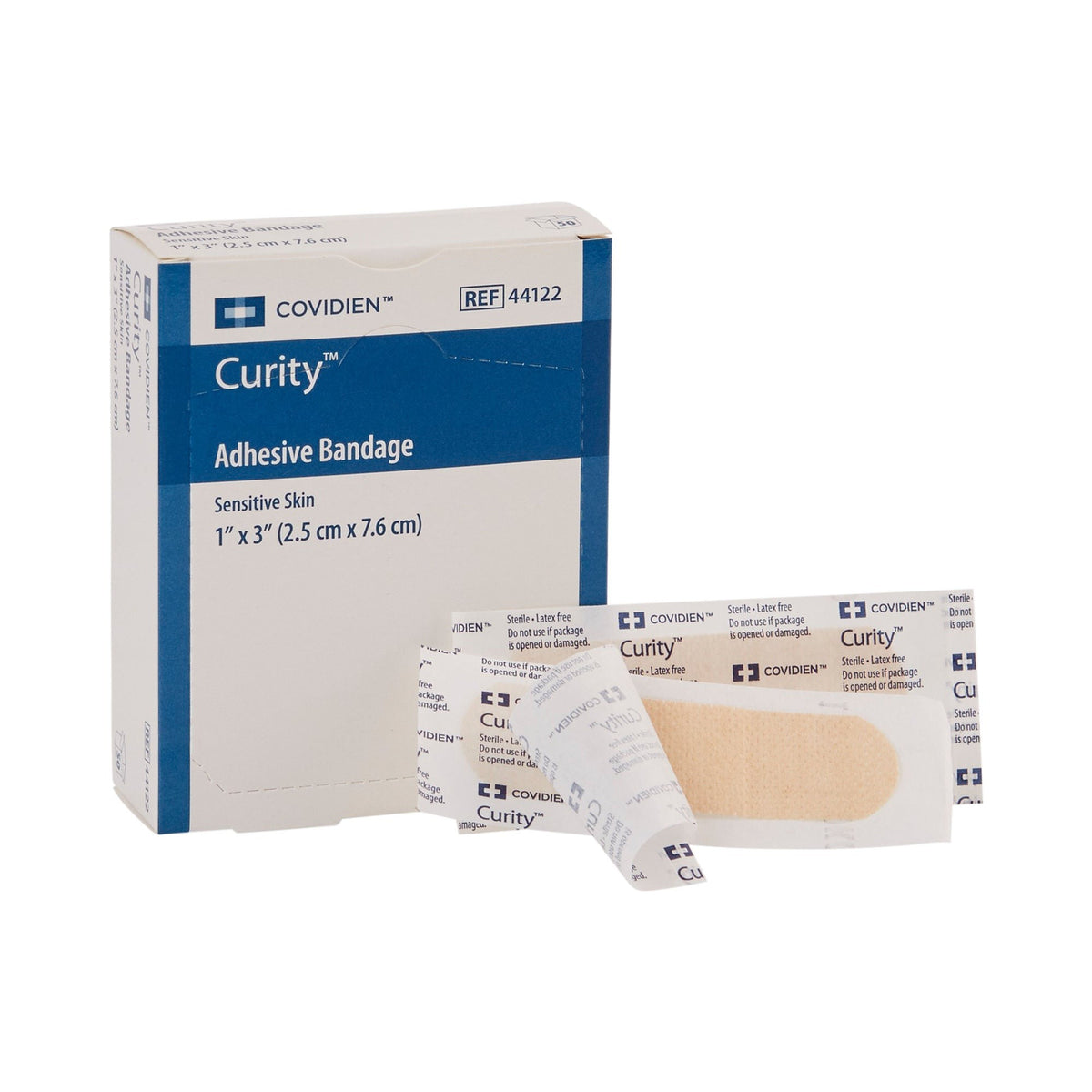 Cardinal Health Curity Sensitive Skin Adhesive Strip, 1 x 3 Inch
