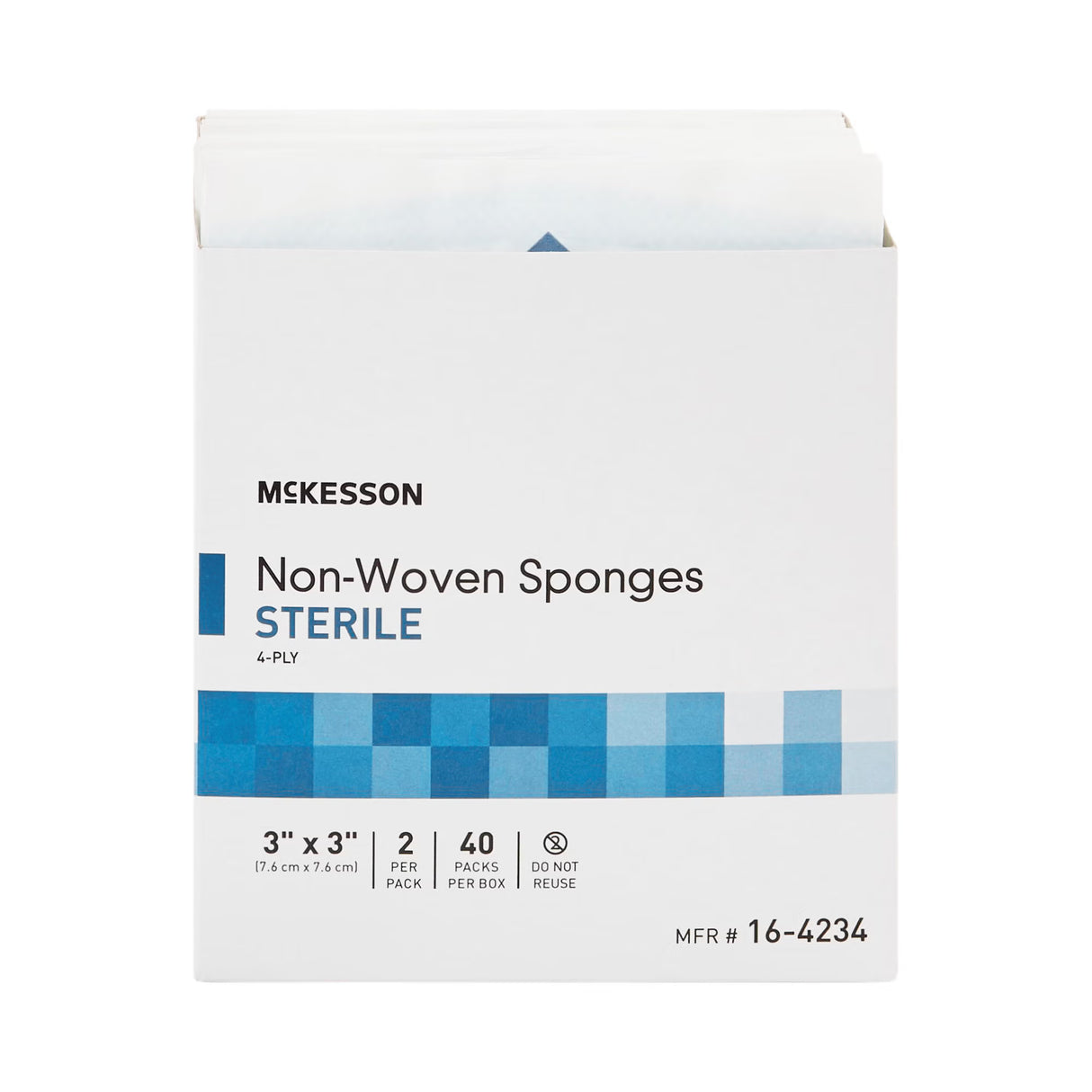 McKesson Nonwoven Sponge, 3 x 3 Inch, Four Ply