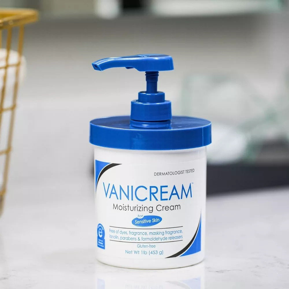 Vanicream Moisturizing Skin Cream, Unscented, 1 lb (453 g) Pump Jar