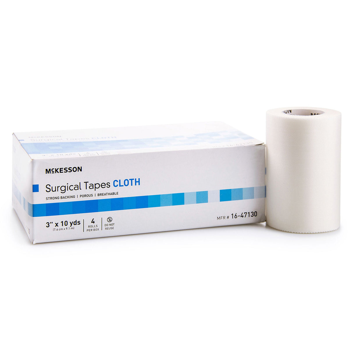 McKesson Surgical Tapes Cloth, Strong Backing, 3" x 10 Yard - 16-47130 - LL Medico