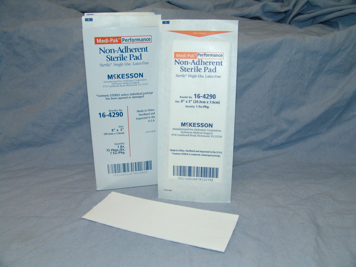 McKesson Non-Adherent Pads Sterile, 3 in x 8 in - 16-4290 - LL Medico