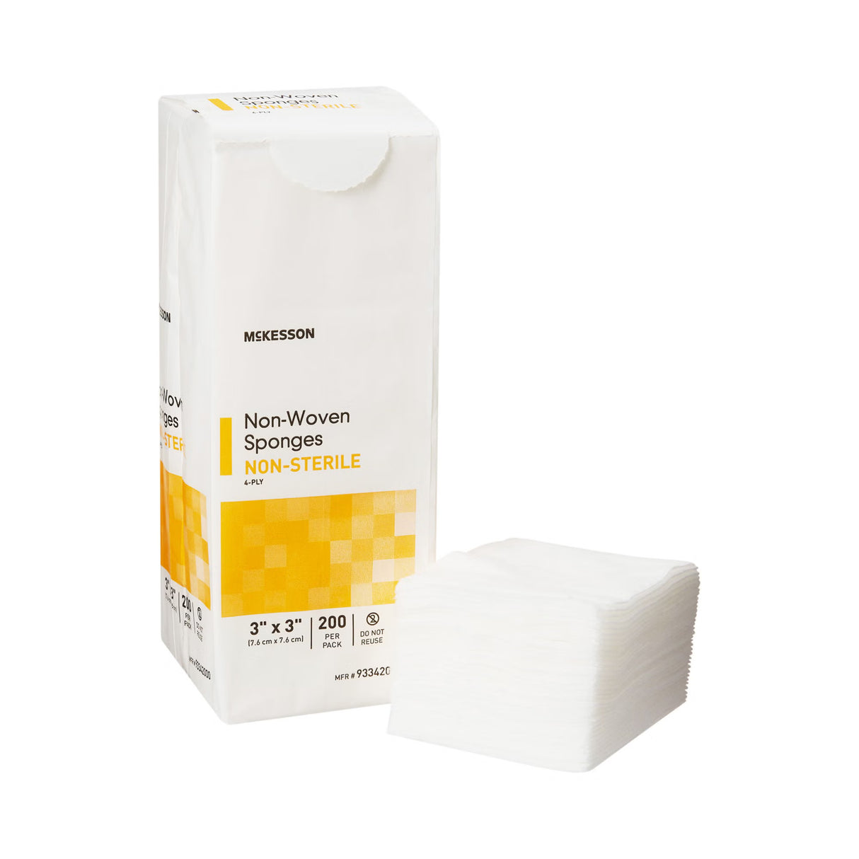 McKesson Sterile Nonwoven Sponge, 3 x 3 Inch, 4-Ply