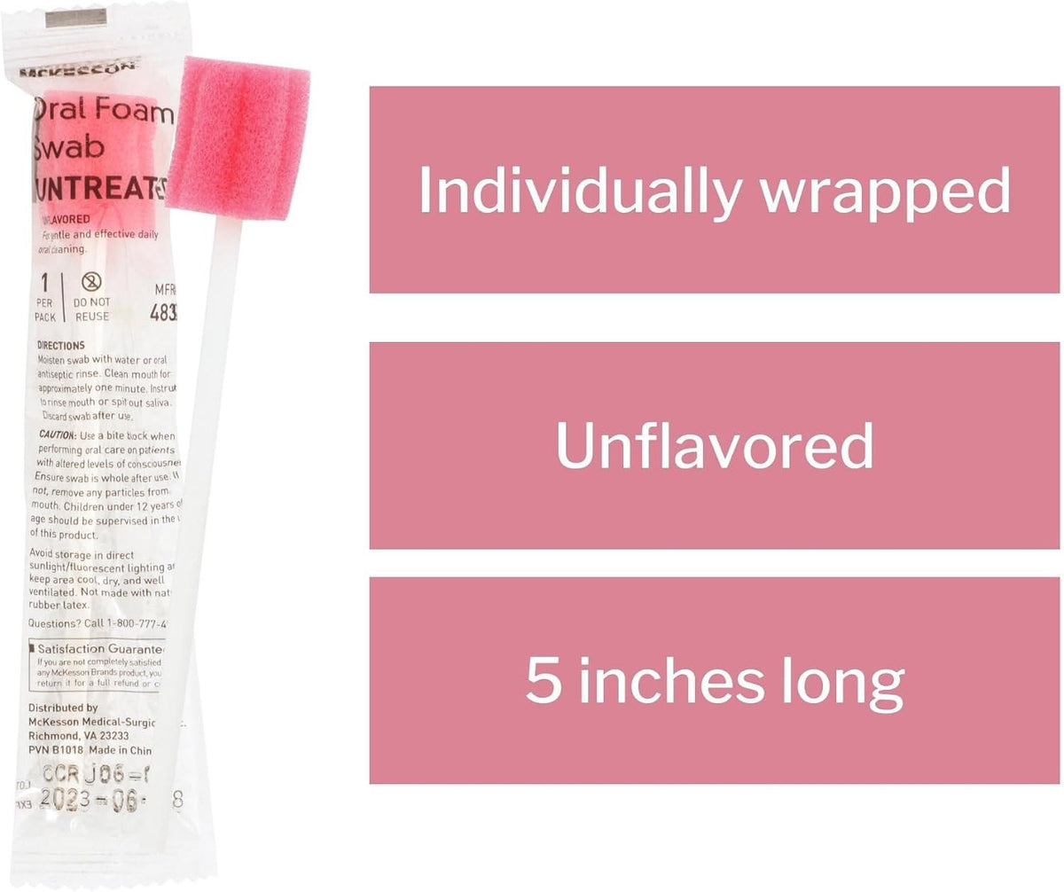 McKesson Oral Foam Swab, Untreated, Unflavored