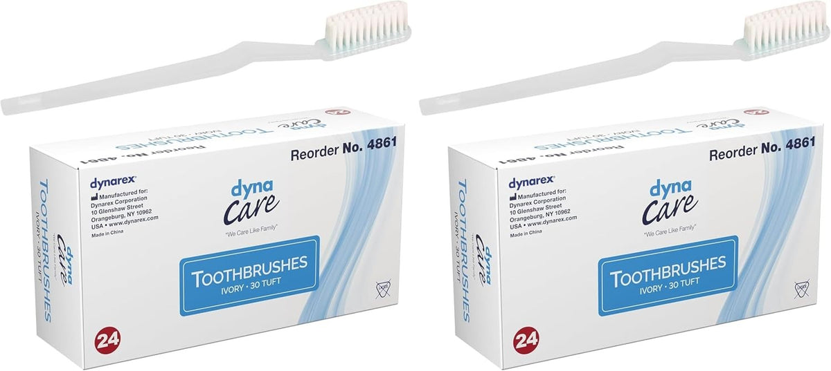 Dynarex Toothbrush, Ivory, 30 Tuft