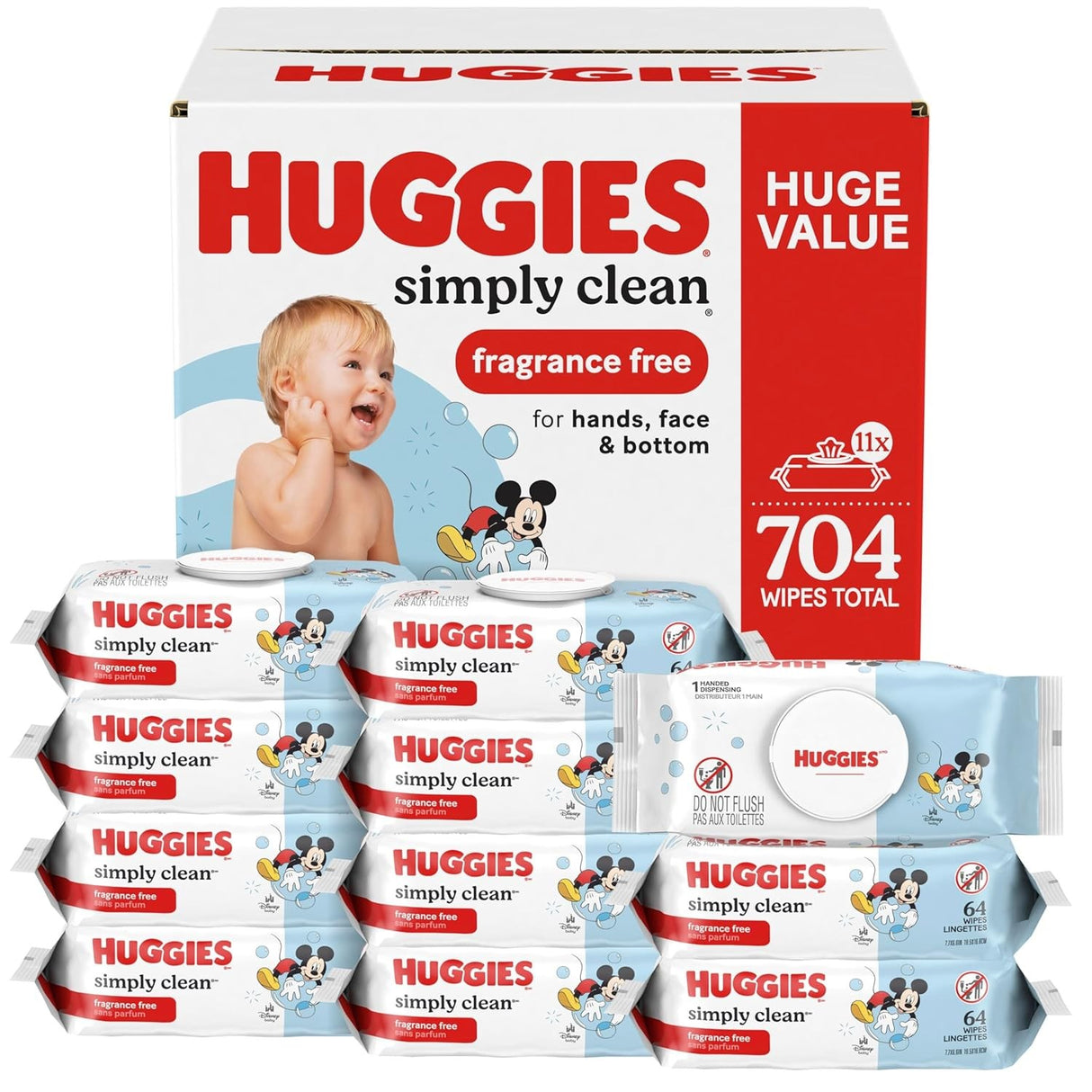 Huggies Simply Clean Baby Wipes, Fragrance Free