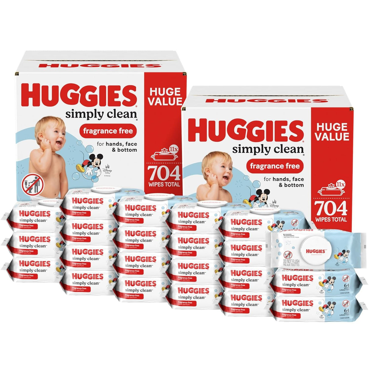 Huggies Simply Clean Baby Wipes, Fragrance Free
