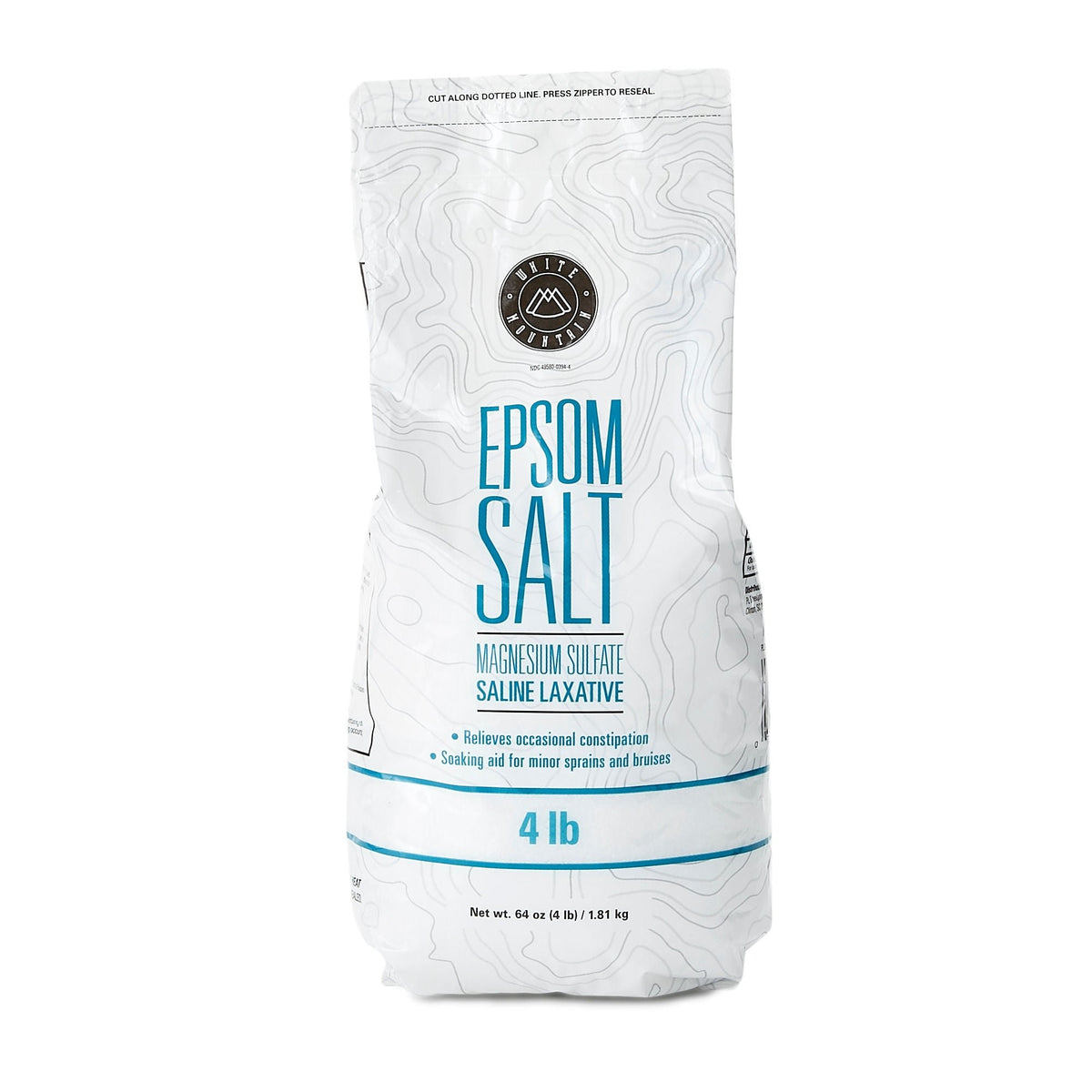 White Mountain Epsom Salt, Magnesium Sulfate USP, Granules - 49580039404-Single - LL Medico