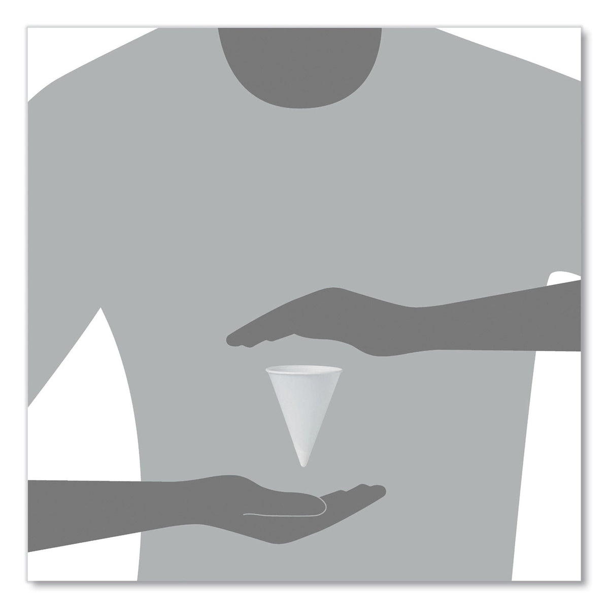 Bare Paper Cone Drinking Cup, 4 oz, White, Paper, Disposable - 4R-2050 - LL Medico