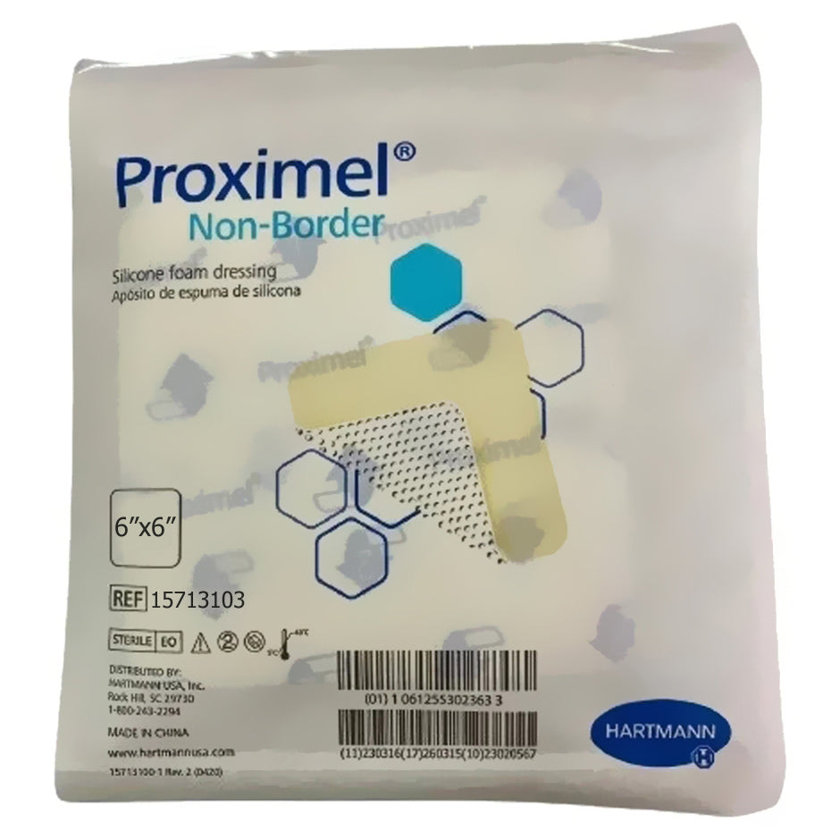 Proximel Non-Border Foam Dressing, 6 x 6 Inch