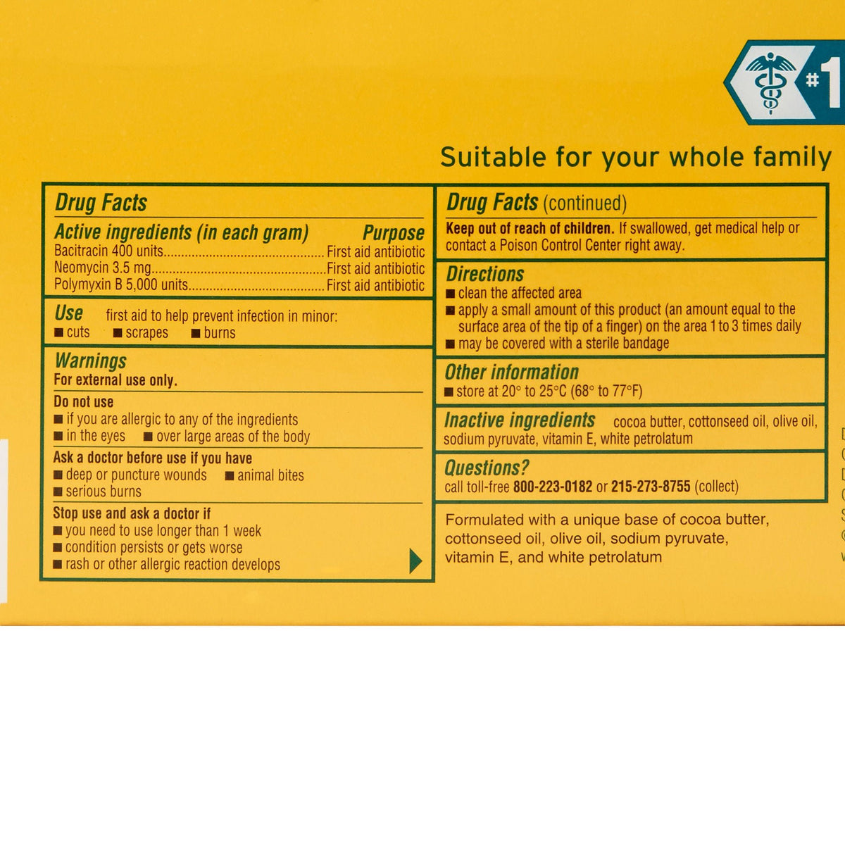 Neosporin Original, First Aid Antibiotic Ointment, Bacitracin Neomycin Polymyxin B, 0.9 g Individual Packet - 510425700 - LL Medico