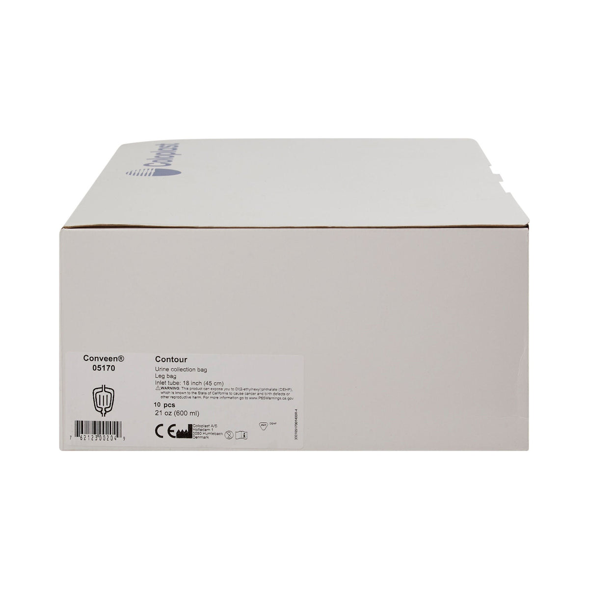 Coloplast Conveen Contour Urinary Leg Bag: Anti-Reflux Valve, Polyethylene/Flocked, 600mL