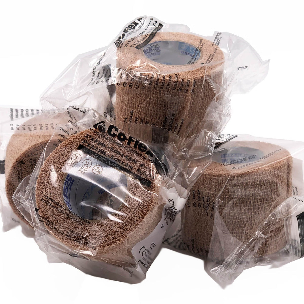 CoFlex NL Cohesive Bandage, Self-Adherent Closure, 2" x 5 yd, Tan, Elastic, Nonsterile - 5200TN-036 - LL Medico