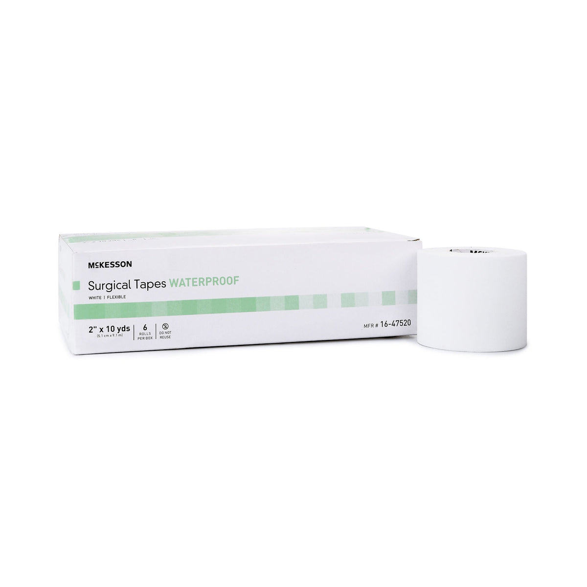 McKesson Surgical Tape Waterproof, White, 2" x 10 Yard - 16-47520 - LL Medico