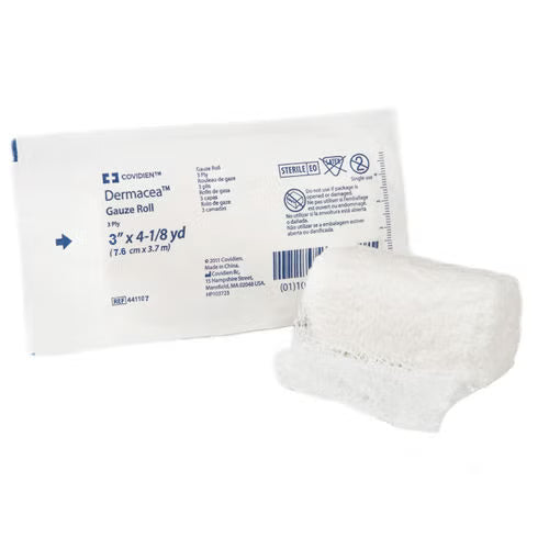 Dermacea Gauze Roll, Sterile, 3-Ply, 3" x 4 1/8 Yard
