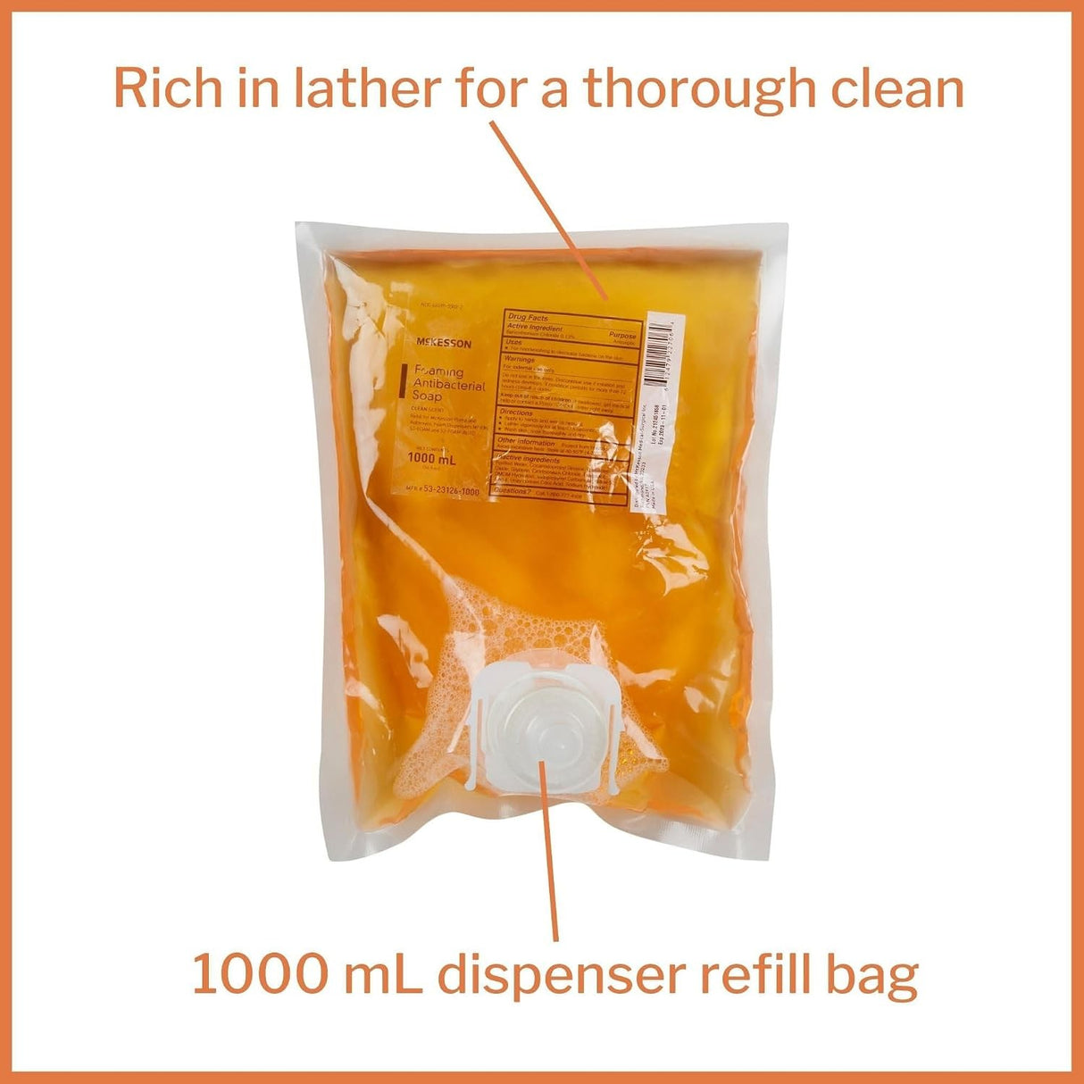 McKesson Foaming Antibacterial Soap, Clean Scent, 1000 mL