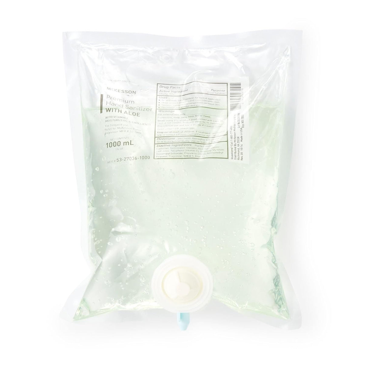 McKesson Premium Hand Sanitizer Gel with Aloe, 1000 mL