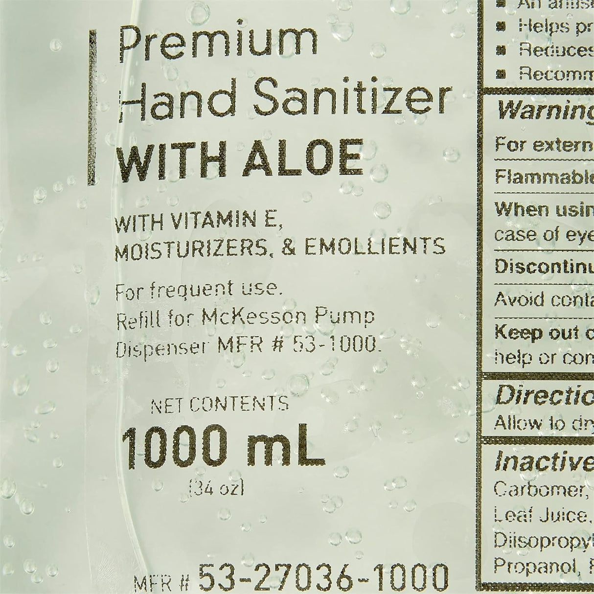McKesson Premium Hand Sanitizer Gel with Aloe, 1000 mL