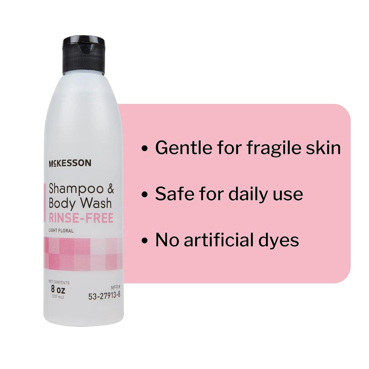 McKesson Shampoo & Body Wash, Rinse-Free, Light Floral, 8 oz