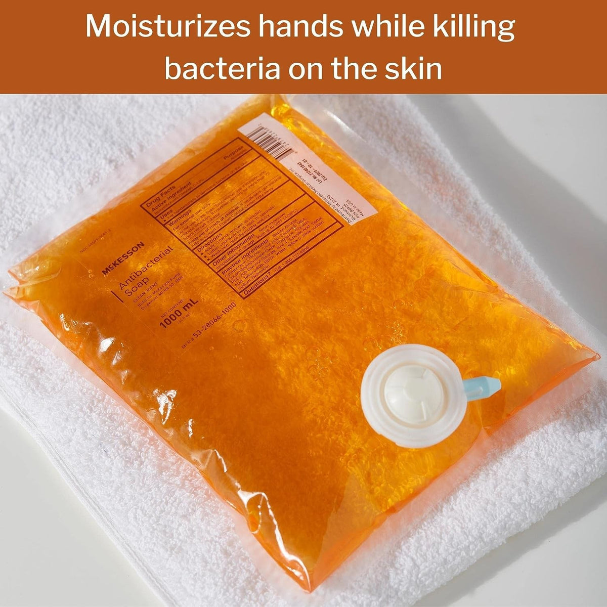 McKesson Antibacterial Soap Liquid Refill Bag, Clean Scent, 1000 mL