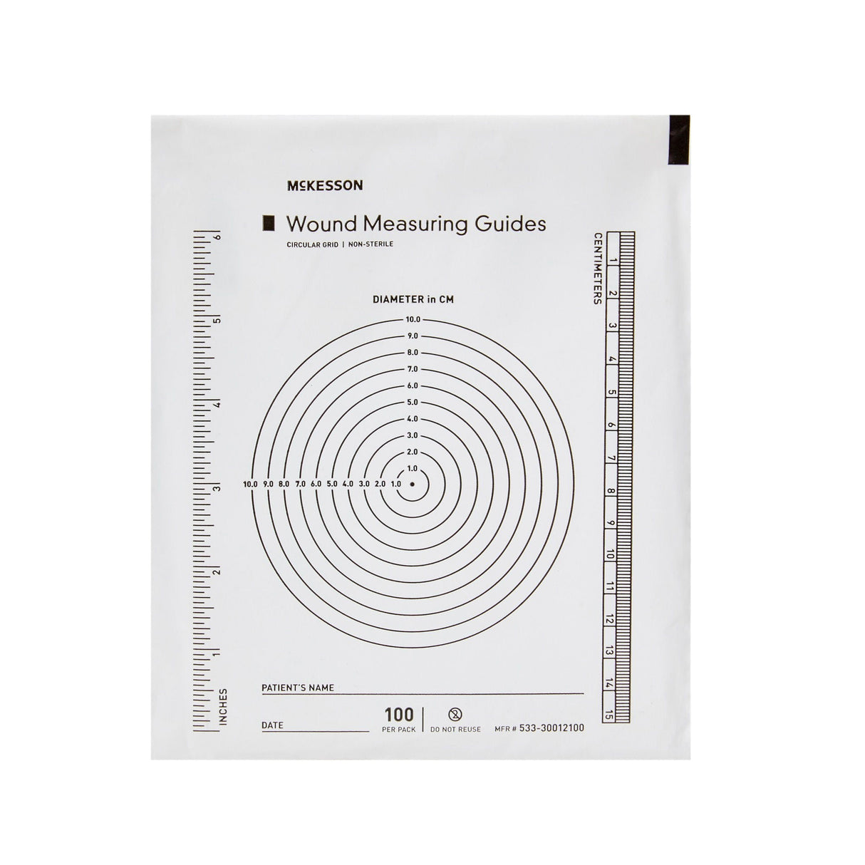 McKesson Wound Measuring Guide Circular Grid, Non-Sterile - 533-30012100 - LL Medico