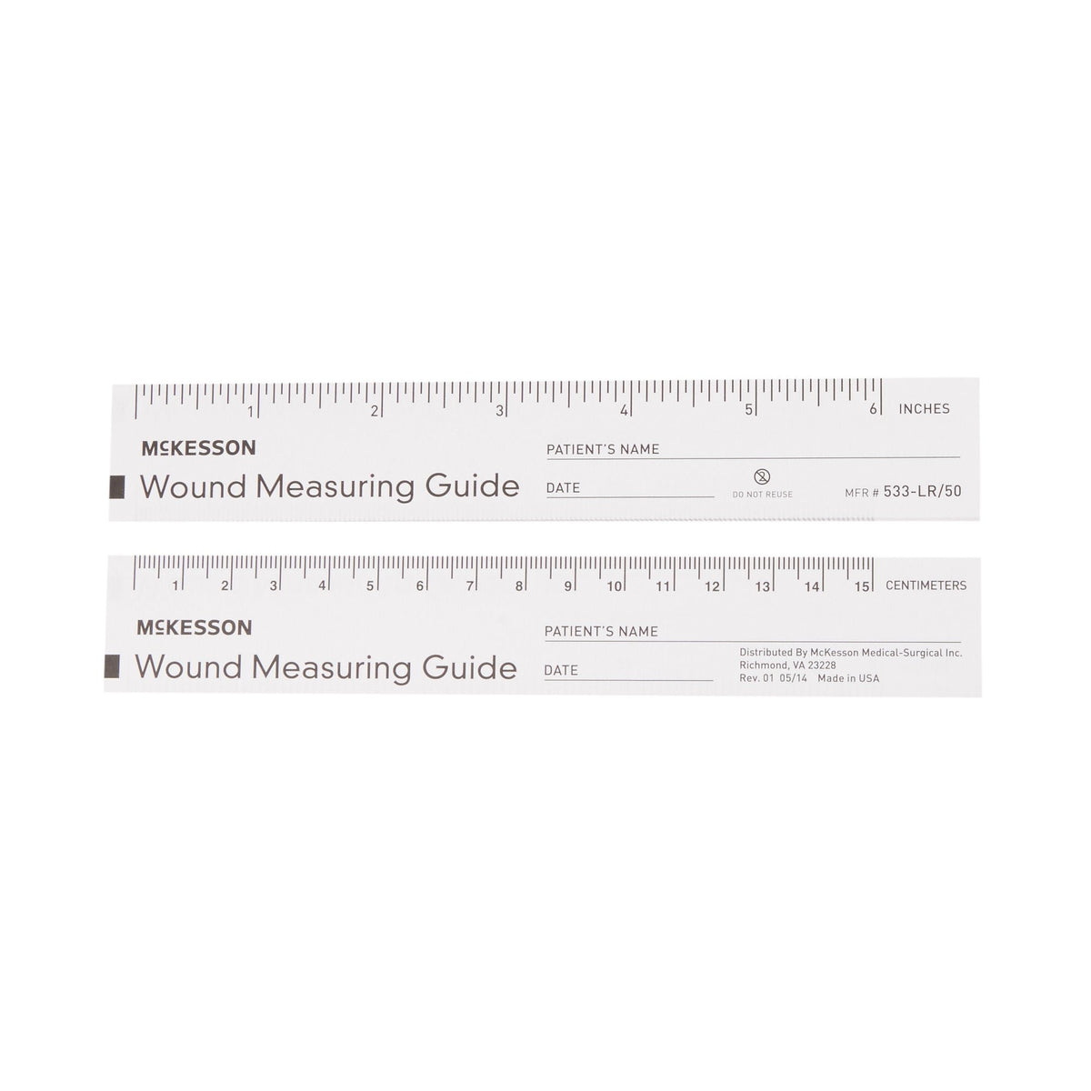 McKesson Wound Measuring Guide Paper Non-Sterile, 6" - 533-LR/50 - LL Medico