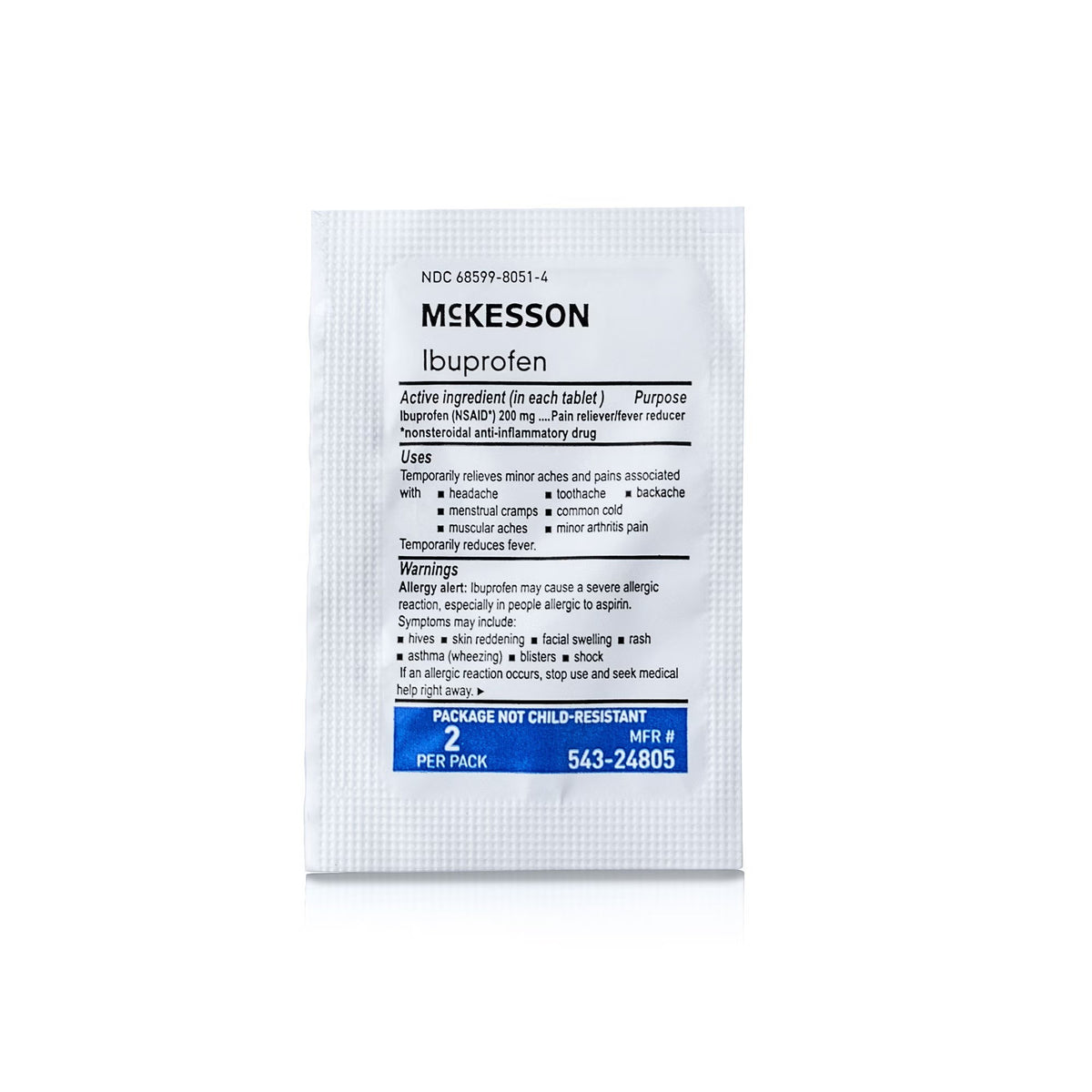 McKesson Ibuprofen Pain Relief, 200 mg, Unit Dose Tablet - 543-24805 - LL Medico
