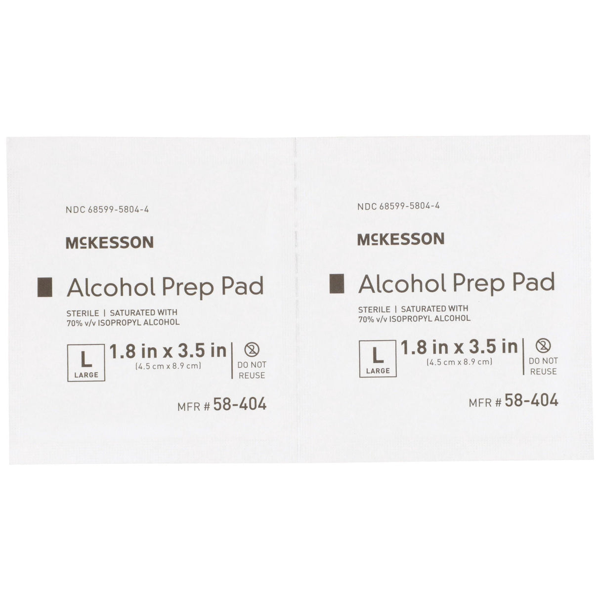 McKesson Alcohol Prep Pads, Large, Sterile, 1.8" x 3.5"