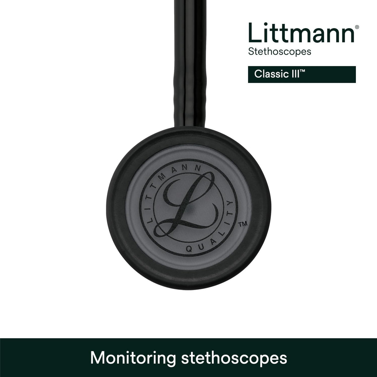 3M Littmann Classic III Monitoring Stethoscope, Black Edition, 27" Tube