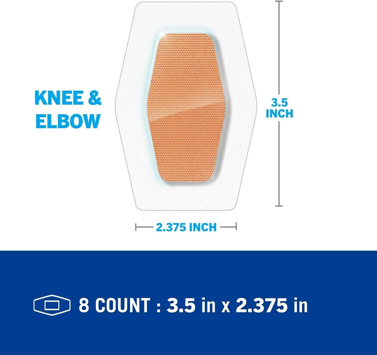 3M Nexcare Waterproof Knee & Elbow Bandages, Sterile, 2.38 x 3.5" - 581-08 - LL Medico