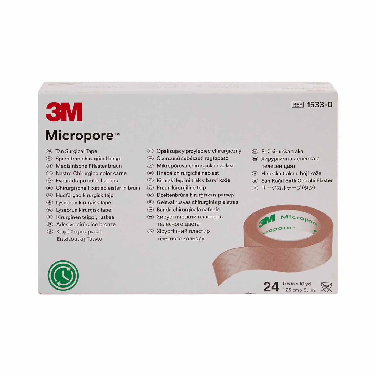 3M Micropore Tan Paper Surgical Tape, Non-Sterile, 1/2" x 10 Yard