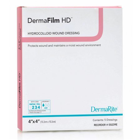 DermaFilm Hydrocolloid Dressing, 4 x 4 Inch
