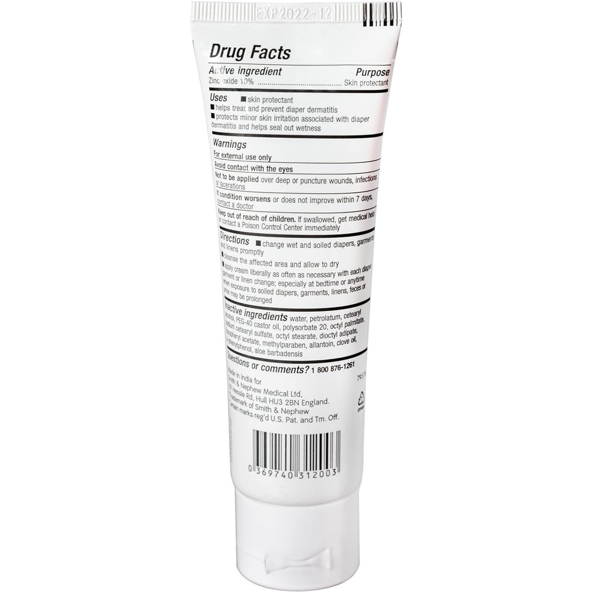 Secura Zinc Oxide Skin Protectant 2.75-ounce Tube