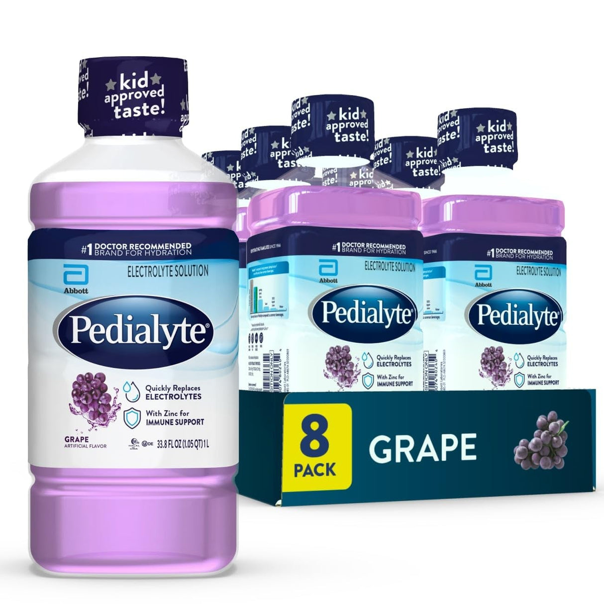 Pedialyte Oral Electrolyte Solution, Unflavored, 2 oz