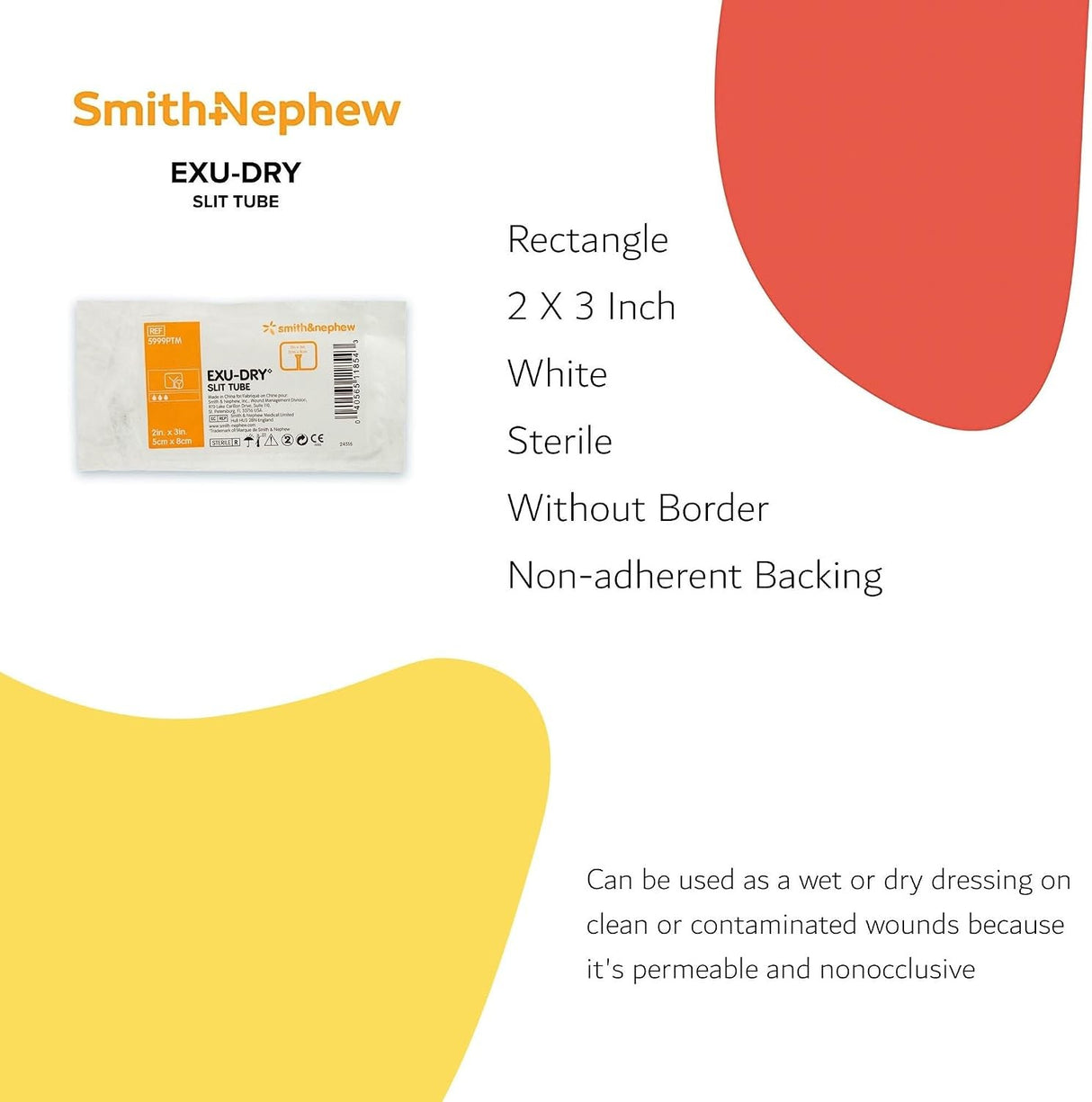 Smith & Nephew Exu-Dry Slit Tube Wound Dressing, 2 x 3 inch